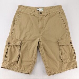 LRG Lifted Research Group Mens Cargo Shorts Size 32 Khaki Tan Ripstop Cotton